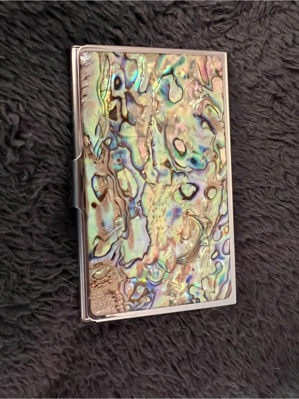 Abalone Shell Pattern Phone Card Wallet - Iridescent